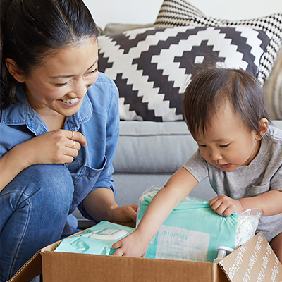 Woman in red dress holding yen.